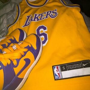 Lakers Jersey(LeBron) W/ Matching Dunks💜💛